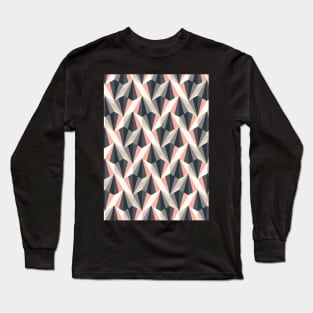 Abstract Pattern - Coral & Grey Long Sleeve T-Shirt